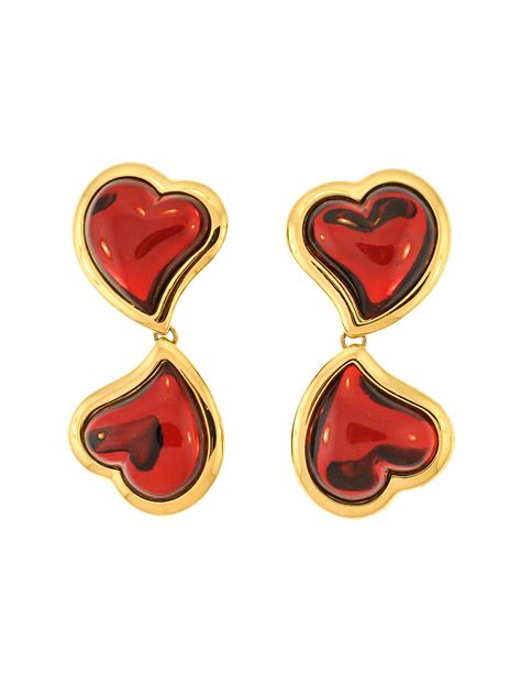 vintage ysl heart earrings|vintage ysl earrings for sale.